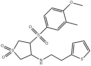 4-(4-methoxy-3-methylphenyl)sulfonyl-1,1-dioxo-N-(2-thiophen-2-ylethyl)thiolan-3-amine|