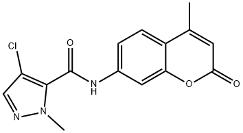 4-chloro-2-methyl-N-(4-methyl-2-oxochromen-7-yl)pyrazole-3-carboxamide Structure