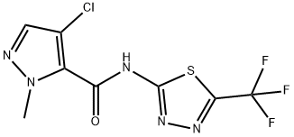 4-chloro-2-methyl-N-[5-(trifluoromethyl)-1,3,4-thiadiazol-2-yl]pyrazole-3-carboxamide Structure