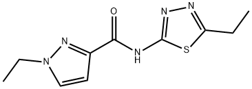 1-ethyl-N-(5-ethyl-1,3,4-thiadiazol-2-yl)pyrazole-3-carboxamide Struktur