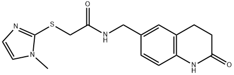 2-(1-methylimidazol-2-yl)sulfanyl-N-[(2-oxo-3,4-dihydro-1H-quinolin-6-yl)methyl]acetamide Struktur