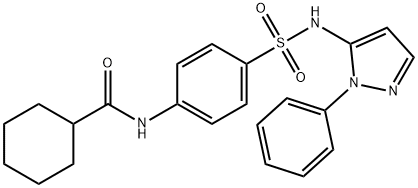 N-[4-[(2-phenylpyrazol-3-yl)sulfamoyl]phenyl]cyclohexanecarboxamide Structure