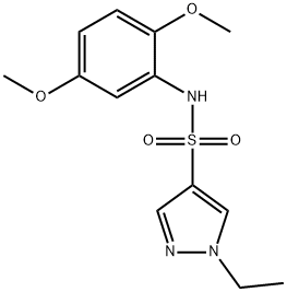 N-(2,5-dimethoxyphenyl)-1-ethylpyrazole-4-sulfonamide 化学構造式