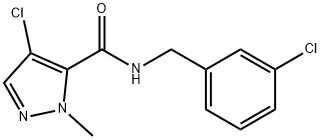 4-chloro-N-[(3-chlorophenyl)methyl]-2-methylpyrazole-3-carboxamide 结构式