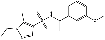 1-ethyl-N-[1-(3-methoxyphenyl)ethyl]-5-methylpyrazole-4-sulfonamide Structure