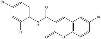 6-bromo-N-(2,4-dichlorophenyl)-2-oxochromene-3-carboxamide 结构式