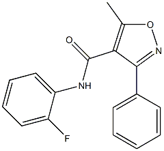 N-(2-fluorophenyl)-5-methyl-3-phenyl-1,2-oxazole-4-carboxamide 结构式