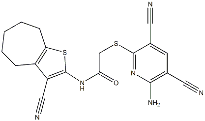  2-(6-amino-3,5-dicyanopyridin-2-yl)sulfanyl-N-(3-cyano-5,6,7,8-tetrahydro-4H-cyclohepta[b]thiophen-2-yl)acetamide