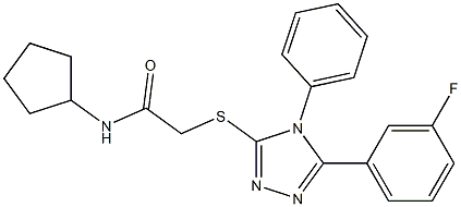 N-cyclopentyl-2-[[5-(3-fluorophenyl)-4-phenyl-1,2,4-triazol-3-yl]sulfanyl]acetamide Structure