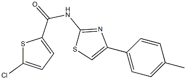 5-chloro-N-[4-(4-methylphenyl)-1,3-thiazol-2-yl]thiophene-2-carboxamide Structure