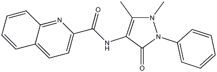 N-(1,5-dimethyl-3-oxo-2-phenylpyrazol-4-yl)quinoline-2-carboxamide Struktur