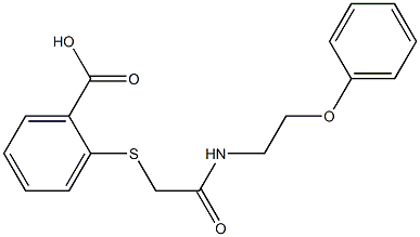 2-[2-oxo-2-(2-phenoxyethylamino)ethyl]sulfanylbenzoic acid,,结构式