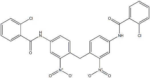 2-chloro-N-[4-[[4-[(2-chlorobenzoyl)amino]-2-nitrophenyl]methyl]-3-nitrophenyl]benzamide 化学構造式