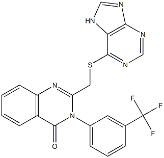 2-(7H-purin-6-ylsulfanylmethyl)-3-[3-(trifluoromethyl)phenyl]quinazolin-4-one Structure