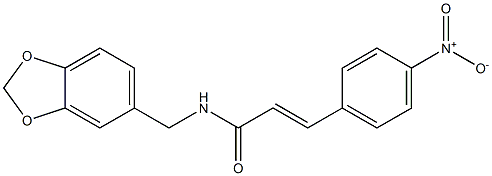 (E)-N-(1,3-benzodioxol-5-ylmethyl)-3-(4-nitrophenyl)prop-2-enamide Struktur