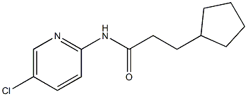 N-(5-chloropyridin-2-yl)-3-cyclopentylpropanamide 化学構造式