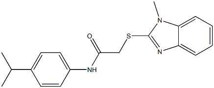 2-(1-methylbenzimidazol-2-yl)sulfanyl-N-(4-propan-2-ylphenyl)acetamide Struktur