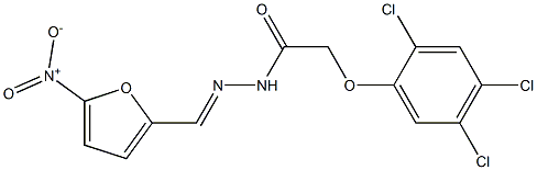 N-[(E)-(5-nitrofuran-2-yl)methylideneamino]-2-(2,4,5-trichlorophenoxy)acetamide 化学構造式