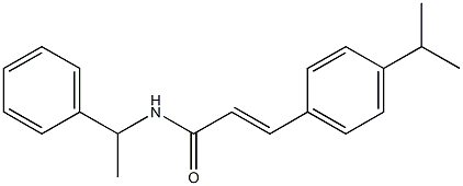 (E)-N-(1-phenylethyl)-3-(4-propan-2-ylphenyl)prop-2-enamide 化学構造式
