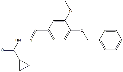 N-[(E)-(3-methoxy-4-phenylmethoxyphenyl)methylideneamino]cyclopropanecarboxamide,,结构式