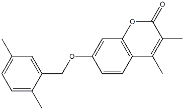 7-[(2,5-dimethylphenyl)methoxy]-3,4-dimethylchromen-2-one,,结构式