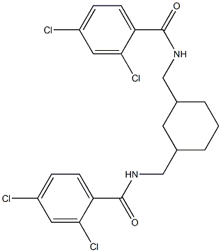 2,4-dichloro-N-[[3-[[(2,4-dichlorobenzoyl)amino]methyl]cyclohexyl]methyl]benzamide Structure