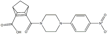 2-[4-(4-nitrophenyl)piperazine-1-carbonyl]bicyclo[2.2.1]hept-5-ene-3-carboxylic acid,,结构式