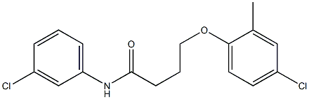 4-(4-chloro-2-methylphenoxy)-N-(3-chlorophenyl)butanamide,,结构式