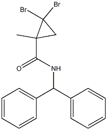 N-benzhydryl-2,2-dibromo-1-methylcyclopropane-1-carboxamide 化学構造式