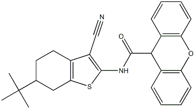 N-(6-tert-butyl-3-cyano-4,5,6,7-tetrahydro-1-benzothiophen-2-yl)-9H-xanthene-9-carboxamide Structure