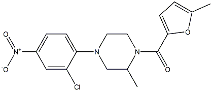 [4-(2-chloro-4-nitrophenyl)-2-methylpiperazin-1-yl]-(5-methylfuran-2-yl)methanone Structure