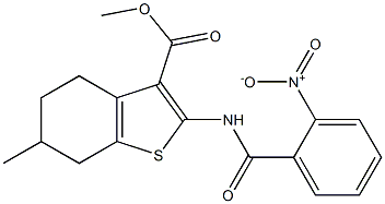 methyl 6-methyl-2-[(2-nitrobenzoyl)amino]-4,5,6,7-tetrahydro-1-benzothiophene-3-carboxylate Structure