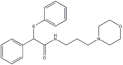 N-(3-morpholin-4-ylpropyl)-2-phenyl-2-phenylsulfanylacetamide Struktur