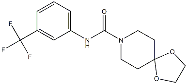 N-[3-(trifluoromethyl)phenyl]-1,4-dioxa-8-azaspiro[4.5]decane-8-carboxamide,,结构式