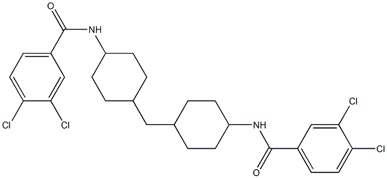 3,4-dichloro-N-[4-[[4-[(3,4-dichlorobenzoyl)amino]cyclohexyl]methyl]cyclohexyl]benzamide Structure