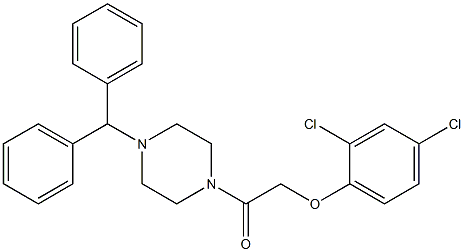 1-(4-benzhydrylpiperazin-1-yl)-2-(2,4-dichlorophenoxy)ethanone Structure