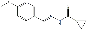 N-[(E)-(4-methylsulfanylphenyl)methylideneamino]cyclopropanecarboxamide Struktur
