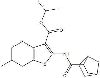 propan-2-yl 2-(bicyclo[2.2.1]heptane-3-carbonylamino)-6-methyl-4,5,6,7-tetrahydro-1-benzothiophene-3-carboxylate Structure