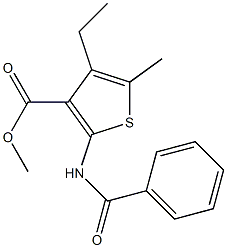 methyl 2-benzamido-4-ethyl-5-methylthiophene-3-carboxylate 化学構造式