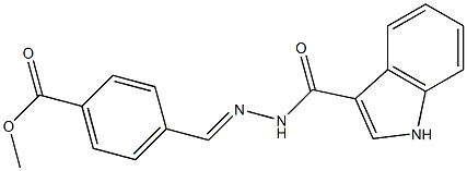 methyl 4-[(E)-(1H-indole-3-carbonylhydrazinylidene)methyl]benzoate Struktur