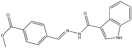 methyl 4-[(E)-(1H-indole-3-carbonylhydrazinylidene)methyl]benzoate Structure