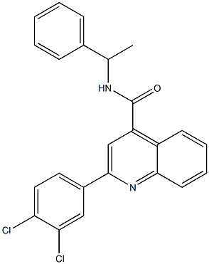 2-(3,4-dichlorophenyl)-N-(1-phenylethyl)quinoline-4-carboxamide Structure