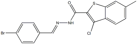 N-[(E)-(4-bromophenyl)methylideneamino]-3-chloro-6-methyl-1-benzothiophene-2-carboxamide Structure