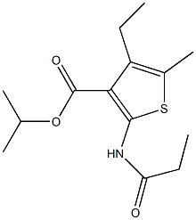 propan-2-yl 4-ethyl-5-methyl-2-(propanoylamino)thiophene-3-carboxylate 化学構造式