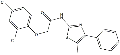 2-(2,4-dichlorophenoxy)-N-(5-methyl-4-phenyl-1,3-thiazol-2-yl)acetamide,,结构式