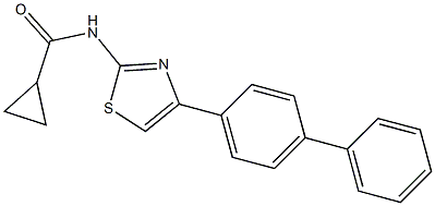 N-[4-(4-phenylphenyl)-1,3-thiazol-2-yl]cyclopropanecarboxamide Struktur