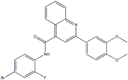 N-(4-bromo-2-fluorophenyl)-2-(3,4-dimethoxyphenyl)quinoline-4-carboxamide Struktur