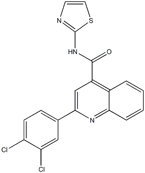 2-(3,4-dichlorophenyl)-N-(1,3-thiazol-2-yl)quinoline-4-carboxamide Structure