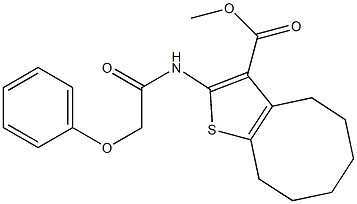 methyl 2-[(2-phenoxyacetyl)amino]-4,5,6,7,8,9-hexahydrocycloocta[b]thiophene-3-carboxylate Struktur