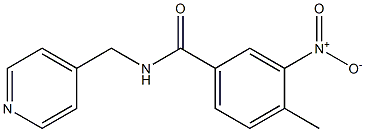 4-methyl-3-nitro-N-(pyridin-4-ylmethyl)benzamide 化学構造式